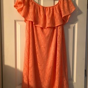 Peach peasant dress